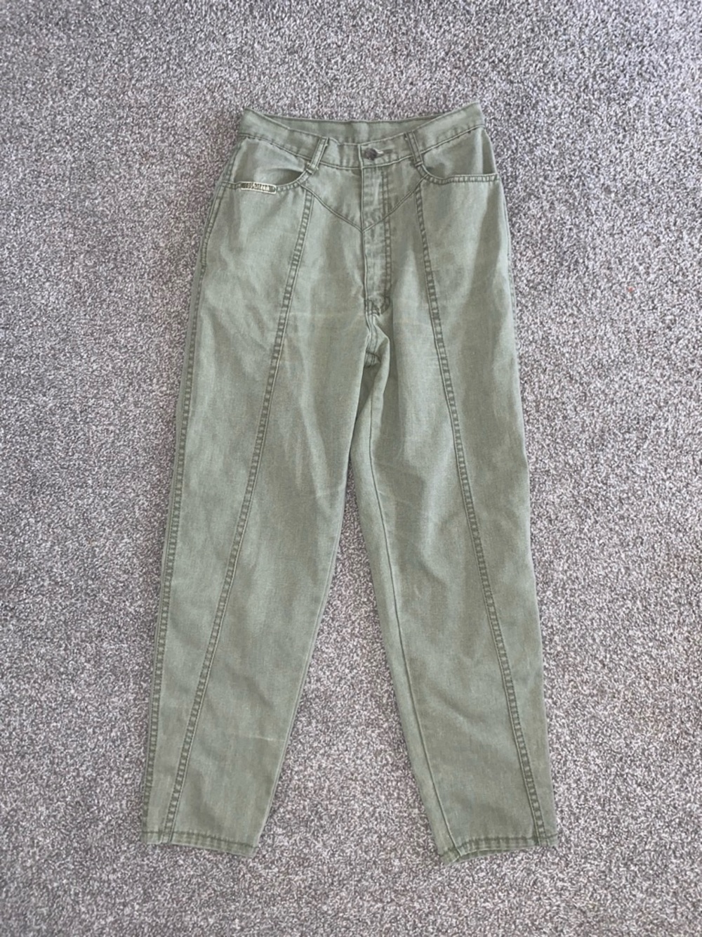 Gitano Light Olive Khaki Shorts with Label Detail